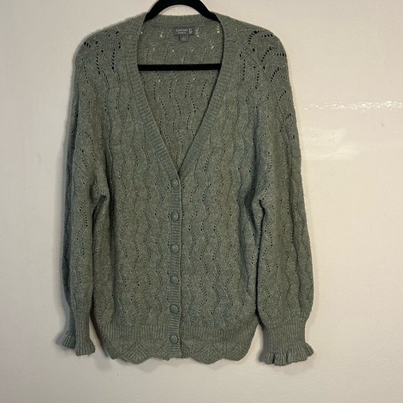 Cupcake LTD Sage Green Frill Knit Cardigan - Picture 1 of 4